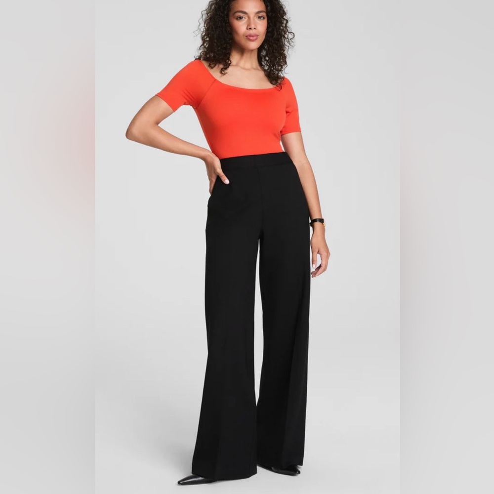 SPANX Wide Leg Pull-On Pants in Black